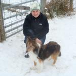 Erin and Doyle getting ready to work sheep