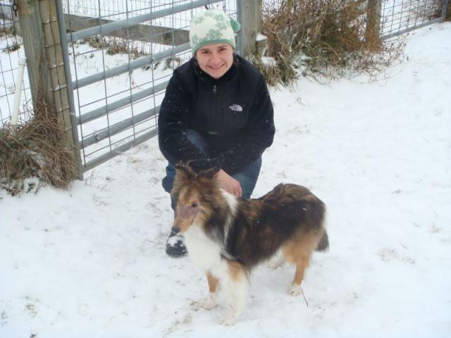 Erin and Doyle getting ready to work sheep